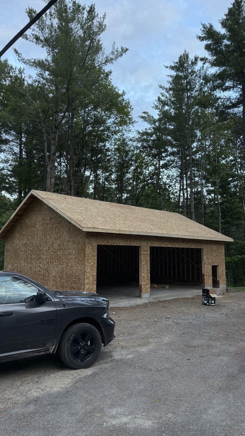 Full two-car garage — During construction
